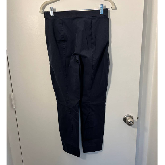Everlane women's side zip straight leg stretch pants size 4 navy blue Cotton - Picture 7 of 8